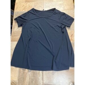 Premise Studio 1X Navy Blue Swing Tunic Top Short Sleeve Casual Plus Size‎